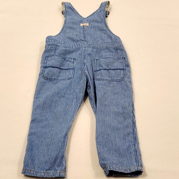 Zara Baby Blue & White Striped Overalls - Picture 4 of 6